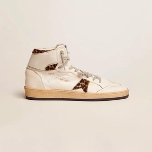 Zapatillas de deporte altas desgastadas estrella con estampado de leopardo, calzado de calle Retro - Product Image 1