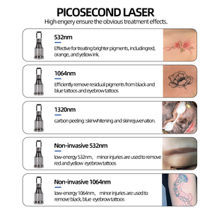 Máquina de eliminación de tatuajes con láser de picosegundos, láser de diodo de 532nm, 1064nm, 1320nm, con 5 cabezales de terapia magnética para uso comercial - Product Image 3