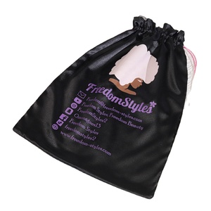 Sac de rangement en satin personnalisé avec logo pour chaussures, vêtements, accessoires capillaires, sac de shopping anti-poussière, pochette en satin à cordon de serrage - Product Image 3