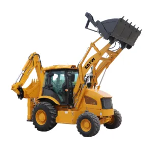 Produsen 4X4 Pemuat Cangkul Belakang Hoe Loader Retro Roda Cina Penggali Backhoe Loader