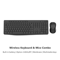 Clavier et souris sans fil silencieux 2,4 G de taille standard, en matériaux recyclés, avec pavé numérique, touches multimédias et DPI réglable à 1600