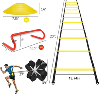 Verstellbares Agility-Leiter-Set aus PE-Material für Outdoor-Training mit Speed-Parachute, abnehmbaren Hürden und Kegeln