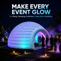 Tente de fête gonflable en tissu Oxford imperméable avec éclairage LED personnalisé, idéale pour les festivals - Vente flash