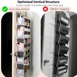 Organisateur de porte suspendu de haute qualité à 5 niveaux, 10 compartiments, grande capacité, peut contenir 80 livres, pour placard et chambre - Product Image 4