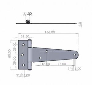 Portails en bois <span class=keywords><strong>de</strong></span> jardin d'extérieur, charnières en forme <span class=keywords><strong>de</strong></span> T en acier inoxydable, 2,5 mm, 2,8 mm, 3,0 mm, 8 trous - Product Image 5