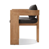 Ensemble de salle à manger d'extérieur en teck moderne, mobilier de jardin durable, résistant à l'eau, pour patio, villa, hôtel, table et chaises d'extérieur toutes saisons