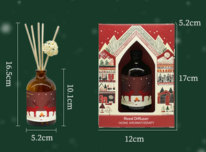 Diffuseur à bâtonnets de Noël 100 ml, désodorisant d'ambiance pour chambre à coucher, huile essentielle, parfum longue durée, diffuseur à bâtonnets sans flamme - Product Image 4