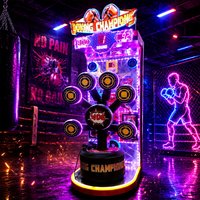 Machine de jeu de boxe interactive rythmique, construction métal-plastique, 7 cibles lumineuses, pour adultes et enfants, à monnayeur, usage intérieur, version anglaise