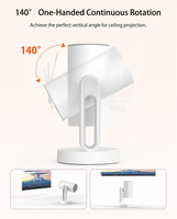 Projecteur intelligent WiFi 5G 1080P 300 ANSI Lumens avec Google TV, moteur optique entièrement scellé pour divertissement, chambre à coucher et fonction veilleuse