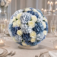 Bunga Sutra Buatan Modern Hydrangea Rose Ball untuk Dekorasi Meja Pernikahan