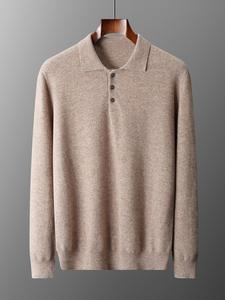 Automne hiver hommes affaires décontracté laine tricots nouveau première ligne vêtement pour <span class=keywords><strong>polo</strong></span> solide foncé usine cheveux col pull - Product Image 3