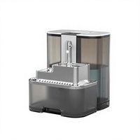 Distributeur d'eau automatique pour animaux de compagnie en acier inoxydable, style à débit continu, grande capacité 5L, sans filtre, réservoir de récupération des eaux usées propre
