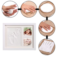 Kit de moulage de mains et de pieds de nouveau-né en MDF durable pour cadre photo de révélation du sexe du bébé