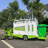 Nouvelle Machine de Collecte de Feuilles Électrique 4300W 48-60V Autoportée avec Quatre Brosses Latérales, Aspirateur et Pulvérisation d'Eau pour Parcs et Rues Municipales