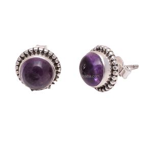 Purple Amethyst <b>Stud</b> <b>Earrings</b> 925 Sterling Silver Fashion Jewelry for Women <b>Girls</b> for Parties Weddings Gifts-Wholesale Supply - Product Image 1