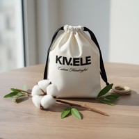 Sac à bijoux en coton avec cordon de serrage, imprimé avec un logo personnalisé, écologique, petite pochette en toile, emballage en mousseline naturelle, sac cadeau pour bijoux
