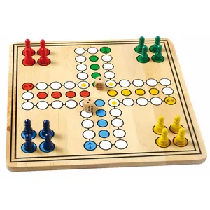 Fabricante tabuleiro de madeira chinês ludo conjunto de jogo xadrez