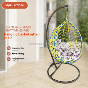 Chaise à bascule d'intérieur pour <span class=keywords><strong>adulte</strong></span> <span class=keywords><strong>Nid</strong></span> d'oiseau paresseux Bryant Chaise à bascule double Balançoire Panier suspendu Chaise en rotin Balançoires pour balcon et patio - Product Image 2