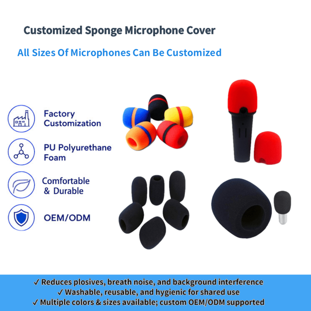 Hot Sale Colorful Handheld Microphone Cover Custom Printed logo Microphone Foam Cover