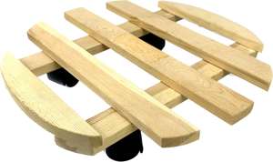 <span class=keywords><strong>Support</strong></span> de plantes moderne écologique en bois rond à quatre roues amovibles de haute qualité avec <span class=keywords><strong>roulettes</strong></span> métalliques verrouillables - Product Image 6
