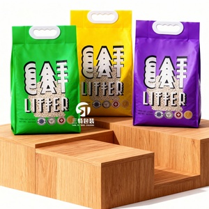 <b>Vacuum</b> sealed cat Litter Packaging <b>Bag</b> Thickened Nylon Puncture Proof Custom Handle High Quality Print - Product Image 6