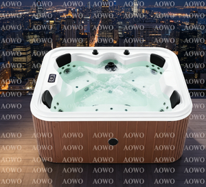 <span class=keywords><strong>Spa</strong></span> extérieur pour <span class=keywords><strong>4</strong></span> personnes - Baignoire à remous en <span class=keywords><strong>acrylique</strong></span> avec lumières LED et jets de massage pour jardin - Product Image 1