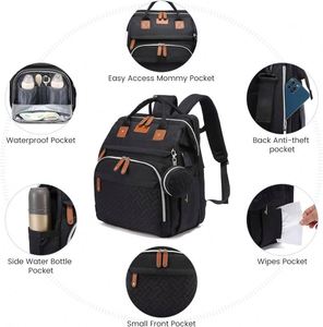 Muestras gratis: Mochilas de moda para pañales de viaje: Bolsas multiusos para pañales de bebé con cambiador y estuche para chupete al por mayor - Product Image 2