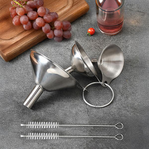 Funil De Aço Inoxidável De Alta Qualidade Conjuntos De Funis De Cozinha Para Enchimento De Garrafas Com Escova De Limpeza - Product Image 2