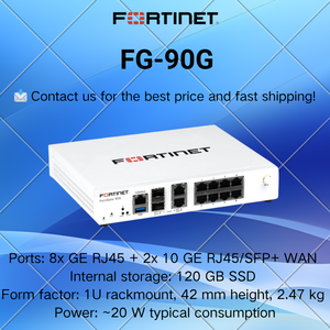 เราเตอร์ไฟร์วอลล์ VPN Fortinet FG-90G ใหม่เอี่ยม ความเร็ว 28 Gbps รองรับ 1,500,000 เซสชั่น พร้อมส่ง รับประกัน 1 ปี จัดส่งรวดเร็ว - Product Image 1
