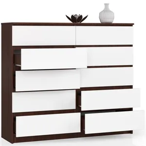 9 Drawer Dresser Wide Chest Of Drawers With Wood Top Storage Drawer Chest 9 Cabinets For Living Room