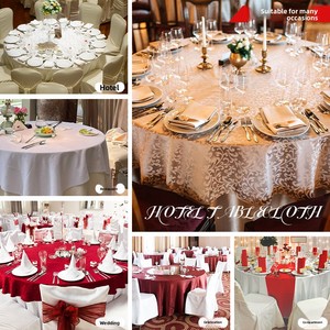 Tovaglia Jacquard di fascia alta Hotel per matrimonio 120 copri tavolo rotondo in poliestere antipolvere per tavolino da ristorante casa - Product Image 6