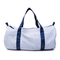 Sac de voyage en seersucker, lot de 25 pièces, entrepôt GA, sacs à bagages portables, sacs de voyage tendance à rayures, DOM106-1494