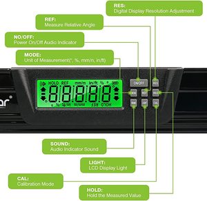 Nivel Electrónico <span class=keywords><strong>Digital</strong></span> Huepar TL60 de Aleación de Aluminio, Herramienta de Medición de 24 Pulgadas con 2 Burbujas de Alta Precisión - Product Image 4