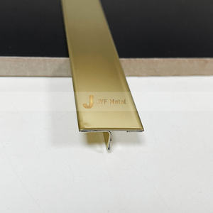 Profils de carrelage en céramique EX463, couleur PVD, acier inoxydable, profil en T, pour projets d'intérieur de luxe - Product Image 2