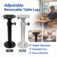 Pied de table de luxe réglable en hauteur HWHongRV en alliage télescopique pour tables de camping-car, caravane et fourgonnette