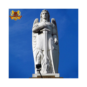 Statue religieuse Saint-<span class=keywords><strong>Michael</strong></span> de l'archange, jardin, marbre blanc, pierre, Saint-archange, prix de la Sculpture - Product Image 3