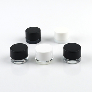 Vente en gros bouteille bon marché pot de cire en verre vide rond et carré cosmétique en plastique noir résistant aux enfants emballage de pot de sceau de miel en verre de 5g - Product Image 5