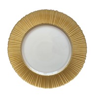 Assiettes de présentation et plats en verre plaqué or de 13 pouces pour fêtes et mariages