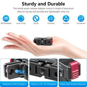 Amazear เมาท์โลหะแบบมืออาชีพสำหรับ DJI OSMO Action 5 Pro | 360 ° การหมุนในแนวนอนพร้อมอุปกรณ์เสริมฐานแม่เหล็ก - Product Image 4