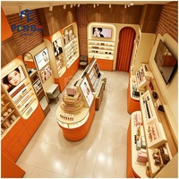 Présentoir mural de parfum en bois de verre personnalisé présentoir de magasin de maquillage de beauté vitrine et armoire de parfum
