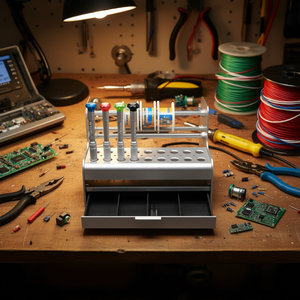 Organisateur de tournevis Wylie avec support pour bobines de soudure et tiroir de rangement pour outils de réparation électronique - Product Image 3