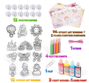 Set <span class=keywords><strong>di</strong></span> Giocattoli in Plastica per <span class=keywords><strong>Disegno</strong></span> Fai-da-Te per Bambini dai 2 ai 14+ Anni - Giocattolo per Pittura Artistica su Finestre - Product Image 5
