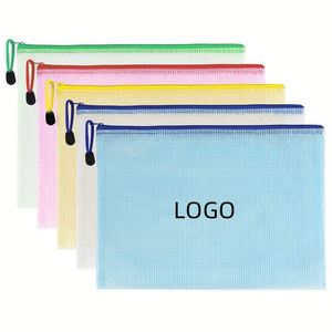 Bolsa de Archivo con Cierre y Logotipo Personalizado al por Mayor para Uso Escolar y de Oficina, Bolsa Transparente para Documentos con Ventana de Malla, Duradera e Impermeable - Product Image 1