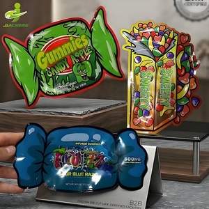 Sacs Mylar personnalisés avec logo, découpés sur mesure, en plastique, à fond plat, résistants aux enfants et anti-odeur, 3,5 x 28g - Product Image 1