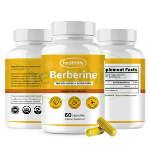 Healthife suplementa Berberina HCL 97% 500 mg/60 caps/Frasco Berberina Cápsulas - Product Image 1