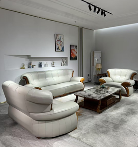 Canapé en cuir véritable de luxe léger, canapé combiné moderne haut de gamme pour salon, quatre places - Product Image 4