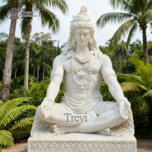 Tevi intagliato a mano dio indiano scultura religiosa in pietra naturale marmo bianco signore Shiva statua per la decorazione - Product Image 3