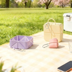 Travel Camping Silicone Dog Bowl Foldable Portable Outdoor Pet <b>Feeder</b> for Hiking Custom Logo Wholesale New Colors - Product Image 2