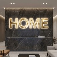 Letrero LED Moderno Retroiluminado, Letras 3D de Acero Inoxidable con Halo Luminoso, Certificación CE, para Logotipo de Pared de Recepción de Oficina o Startup