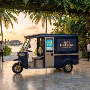 Comience un negocio rentable de camiones de comida móviles con servicio de hot dogs, dulces y papas fritas. Diseño elegante en negro mate para <span class=keywords><strong>terrazas</strong></span> costeras. - Product Image 5
